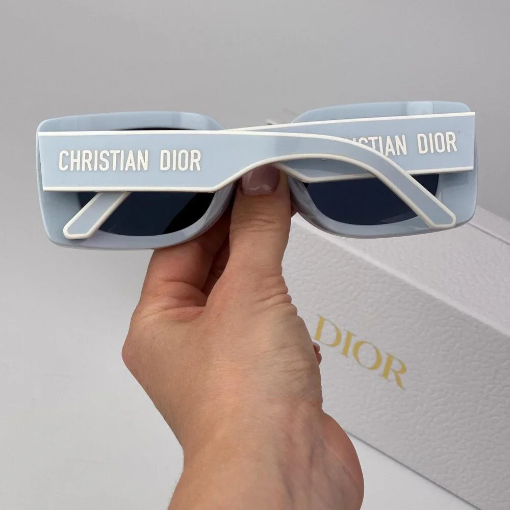 Dior DIORPACIFIC S1U 80B0 Men NEW AUTHENTIC Sunglasses Blue White Rectangle